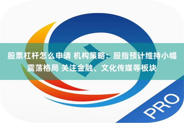 股票杠杆怎么申请 机构策略：股指预计维持小幅震荡格局 关注金融、文化传媒等板块