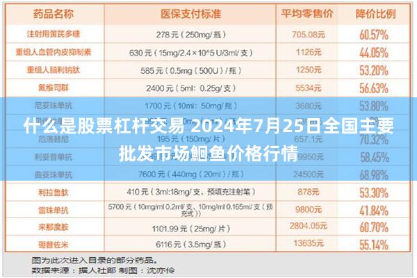 什么是股票杠杆交易 2024年7月25日全国主要批发市场鮰鱼价格行情