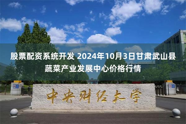 股票配资系统开发 2024年10月3日甘肃武山县蔬菜产业发展中心价格行情