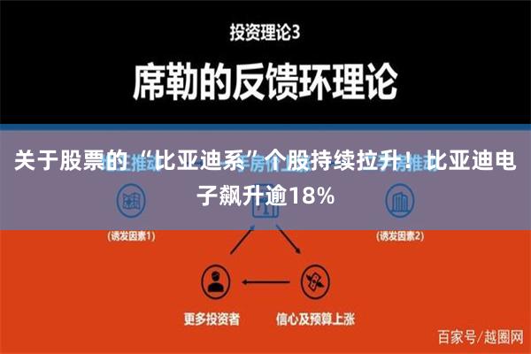 关于股票的 “比亚迪系”个股持续拉升！比亚迪电子飙升逾18%