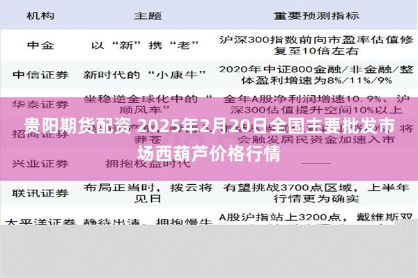 贵阳期货配资 2025年2月20日全国主要批发市场西葫芦价格行情